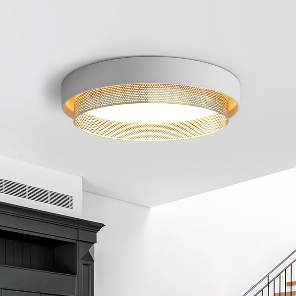 Round Hollow LED -kattolehti 30W 50cm Valkoinen tai Musta Olohuoneeseen ja Kylpyhuoneeseen