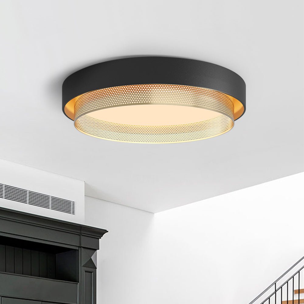 Round Hollow LED -kattolehti 30W 50cm Valkoinen tai Musta Olohuoneeseen ja Kylpyhuoneeseen