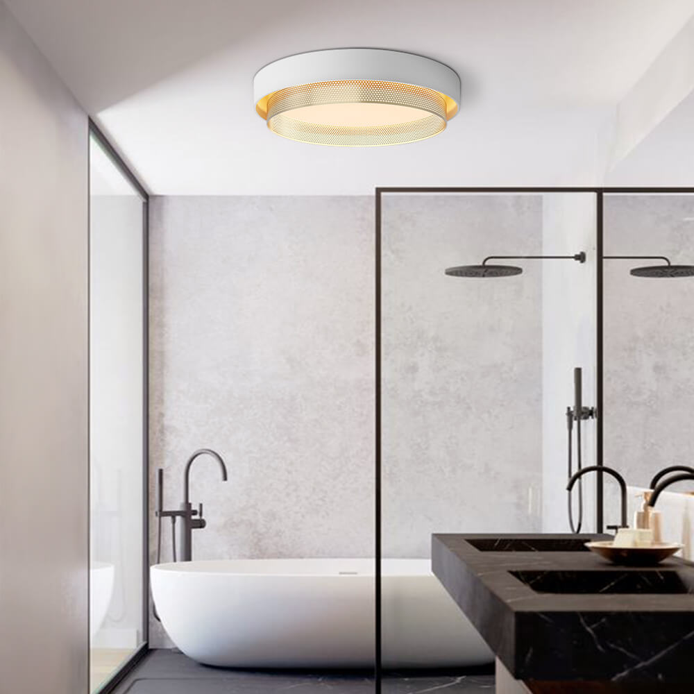Round Hollow LED -kattolehti 30W 50cm Valkoinen tai Musta Olohuoneeseen ja Kylpyhuoneeseen