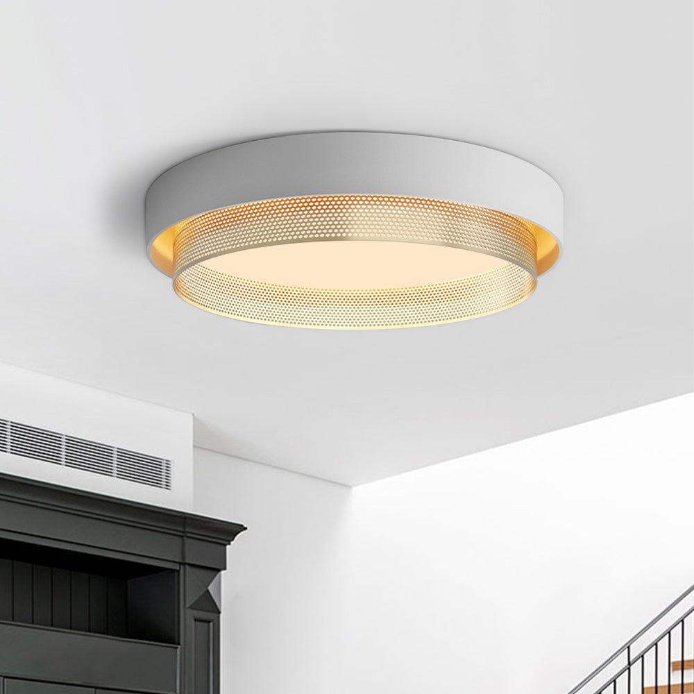 Round Hollow LED -kattolehti 30W 50cm Valkoinen tai Musta Olohuoneeseen ja Kylpyhuoneeseen