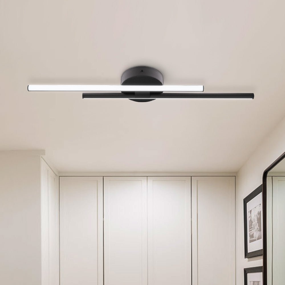Tira de luz LED para techo 12W blanco frío acabado en latón níquel negro 60-80 cm