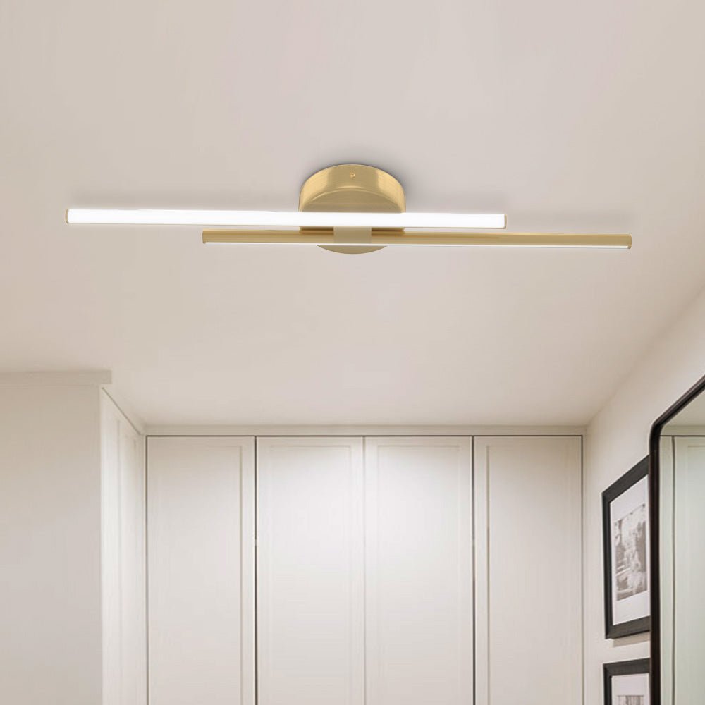 Tira de luz LED para techo 12W blanco frío acabado en latón níquel negro 60-80 cm
