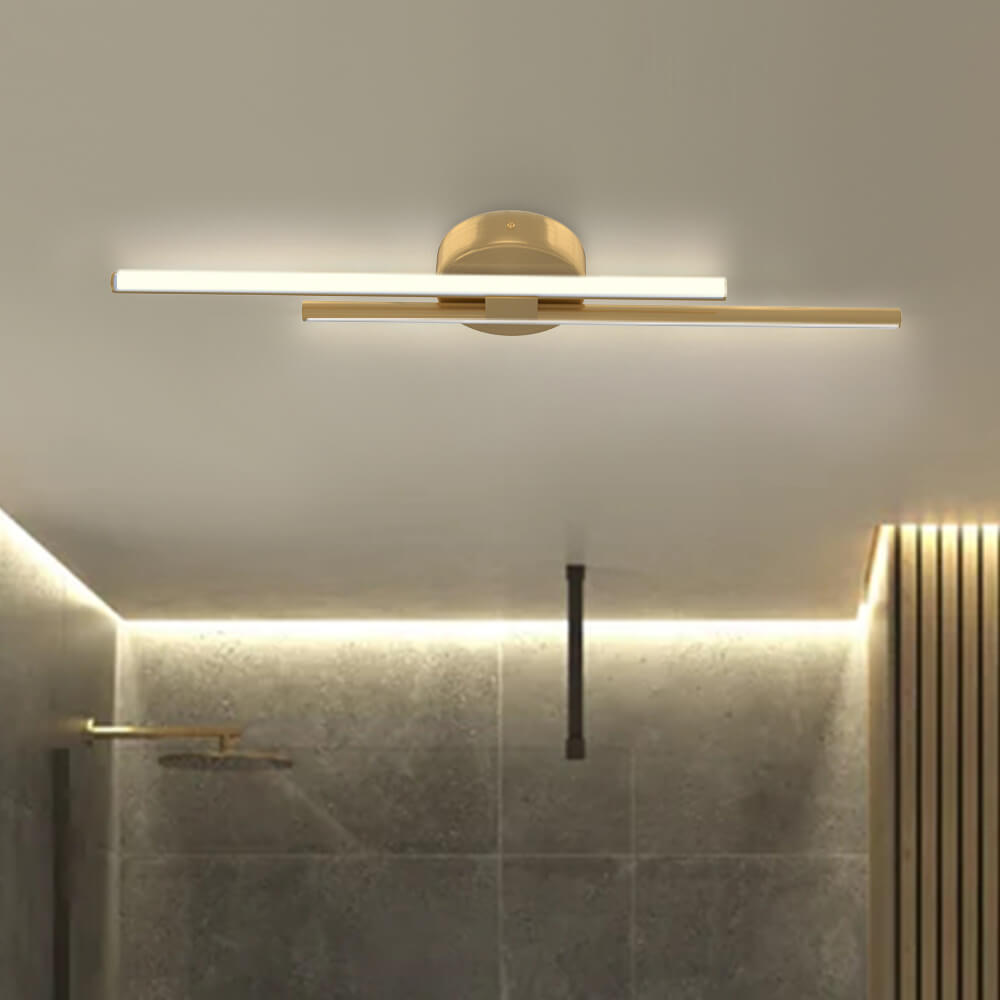 Tira de luz LED para techo 12W blanco frío acabado en latón níquel negro 60-80 cm