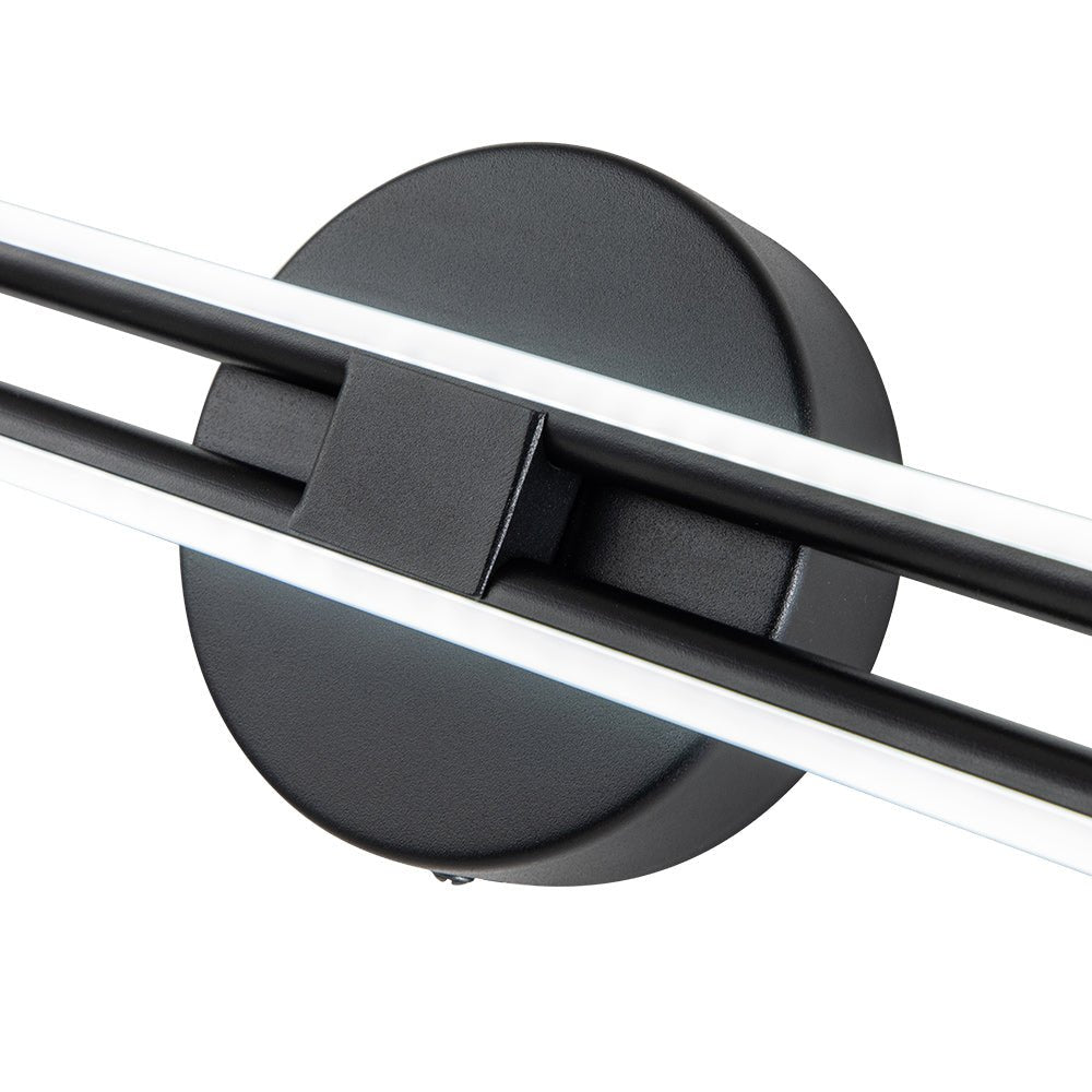 Tira de luz LED para techo 12W blanco frío acabado en latón níquel negro 60-80 cm