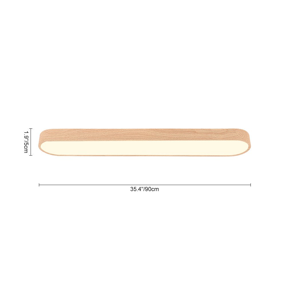 Oválné LED stropní světlo s dřevěným dekorem, kovový rám, 65-90 cm, teplá nebo studená bílá