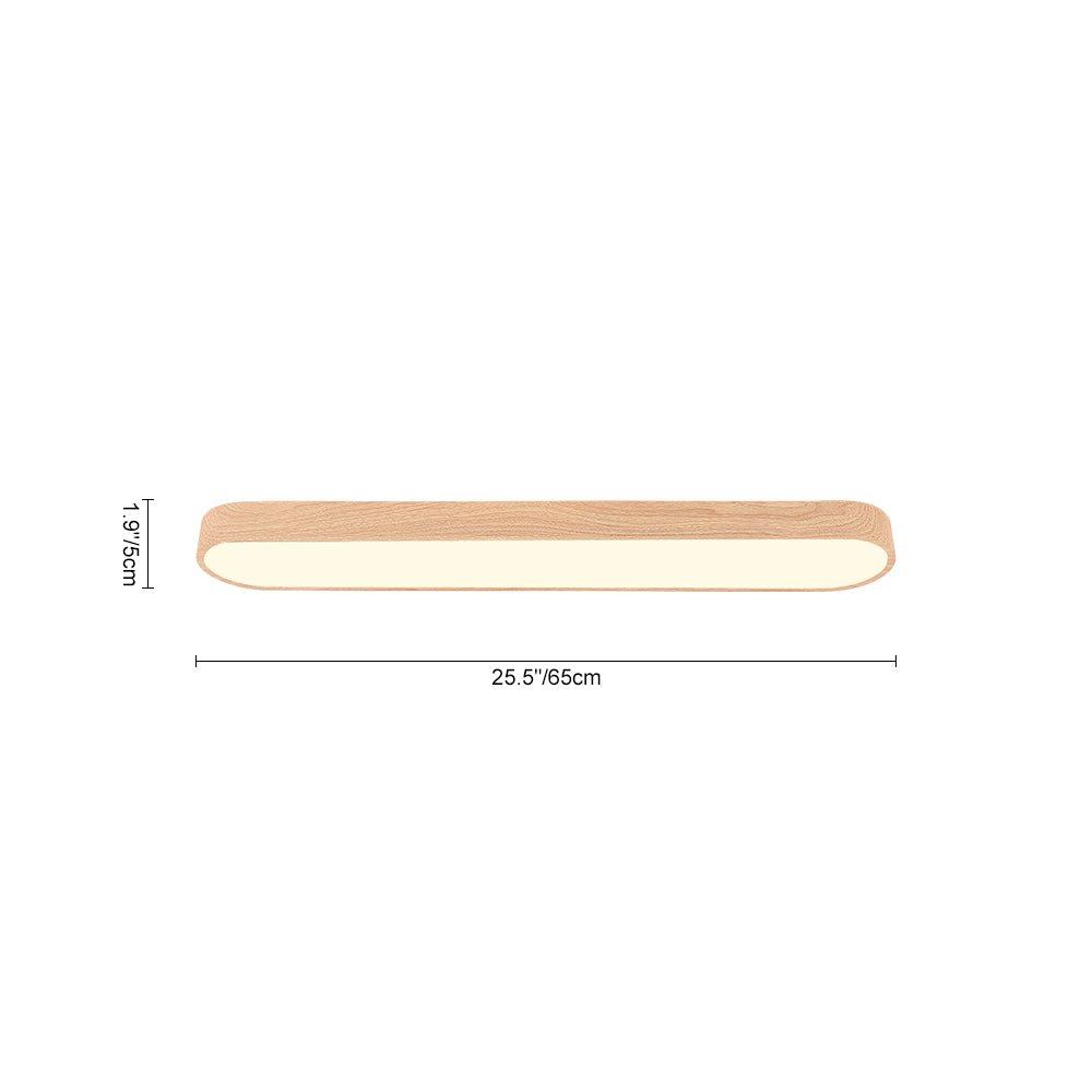 Oválné LED stropní světlo s dřevěným dekorem, kovový rám, 65-90 cm, teplá nebo studená bílá