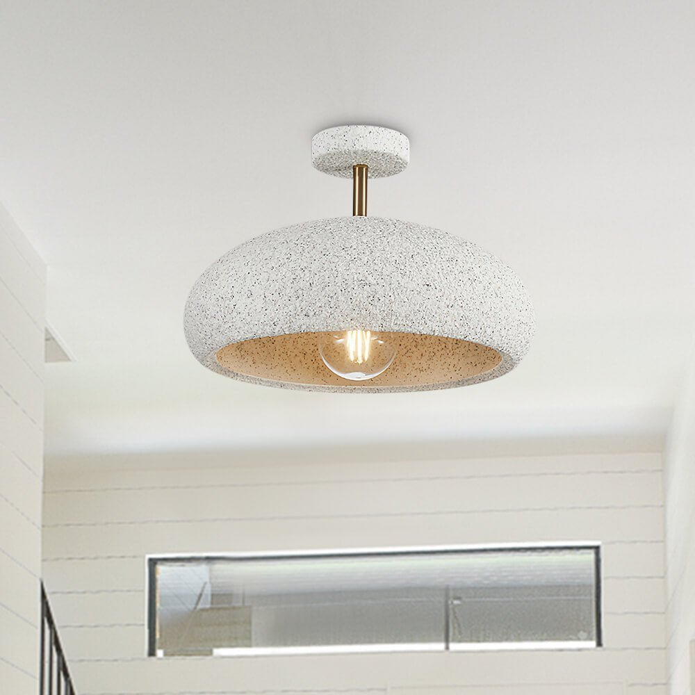 Lámpara de techo nórdica Wabi-Sabi Dome, atenuable con motas, 35 cm para sala de estar