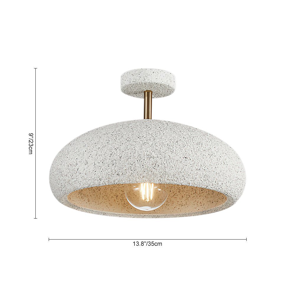 Lámpara de techo nórdica Wabi-Sabi Dome, atenuable con motas, 35 cm para sala de estar