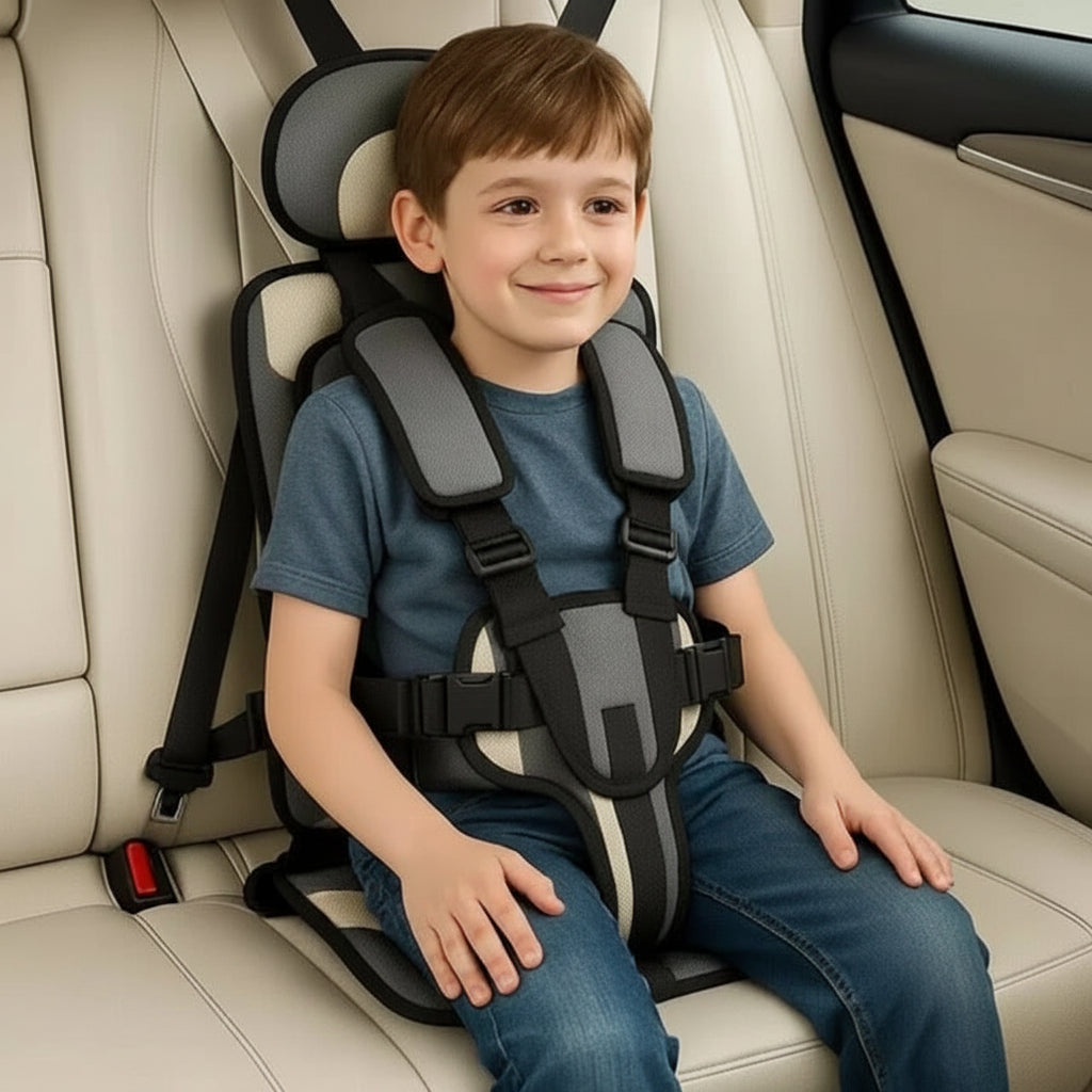 Portable Travel Car Seat With 5-Point Harness For Kids