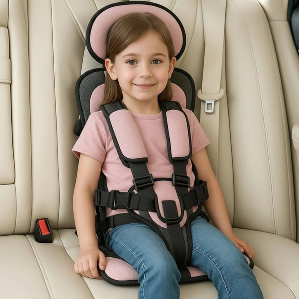 Portable Travel Car Seat With 5-Point Harness For Kids