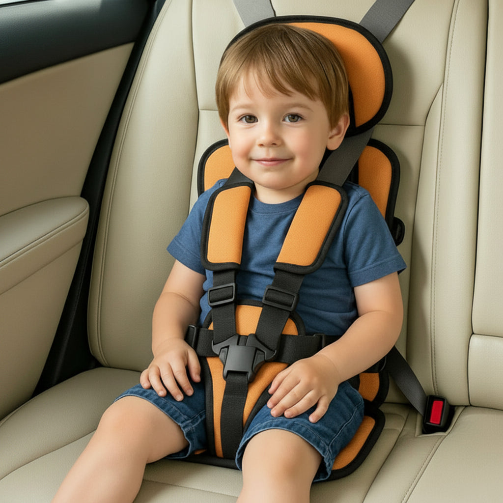 Portable Travel Car Seat With 5-Point Harness For Kids