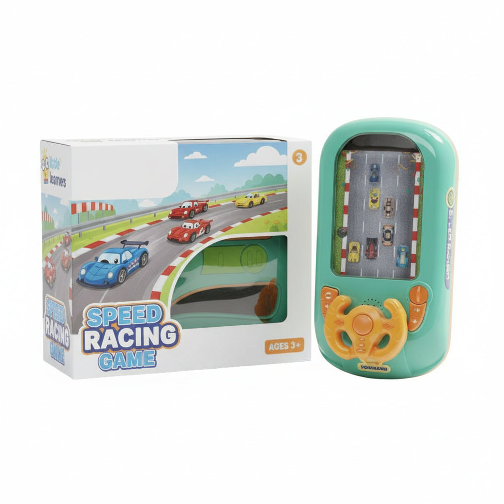 Kids Racing Console With Interactive Toy Steering Wheel