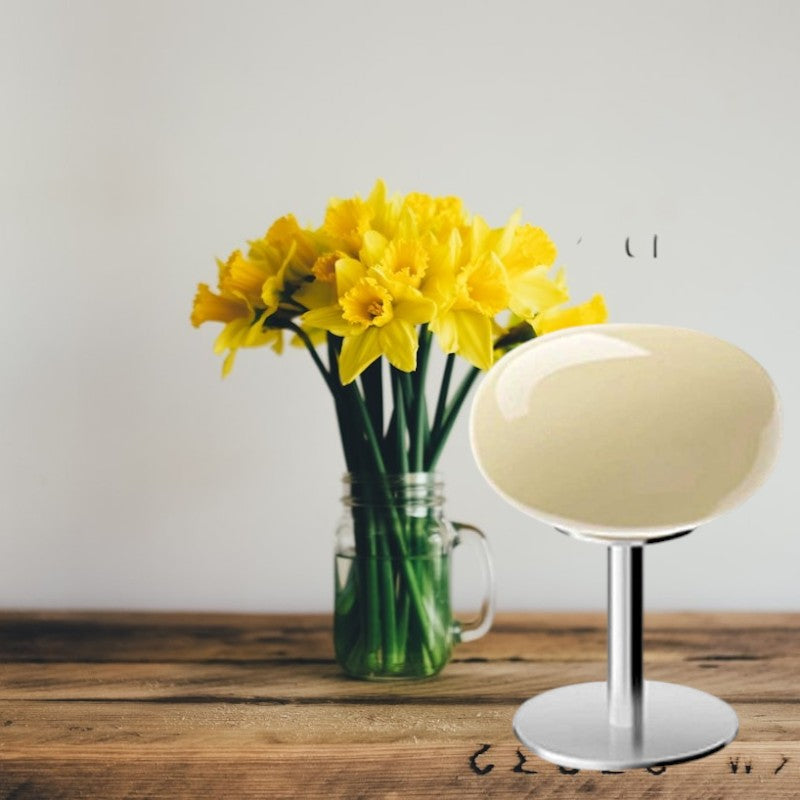 Aurelia Italian Glass Egg Table Lamp With Ambient LED Lighting