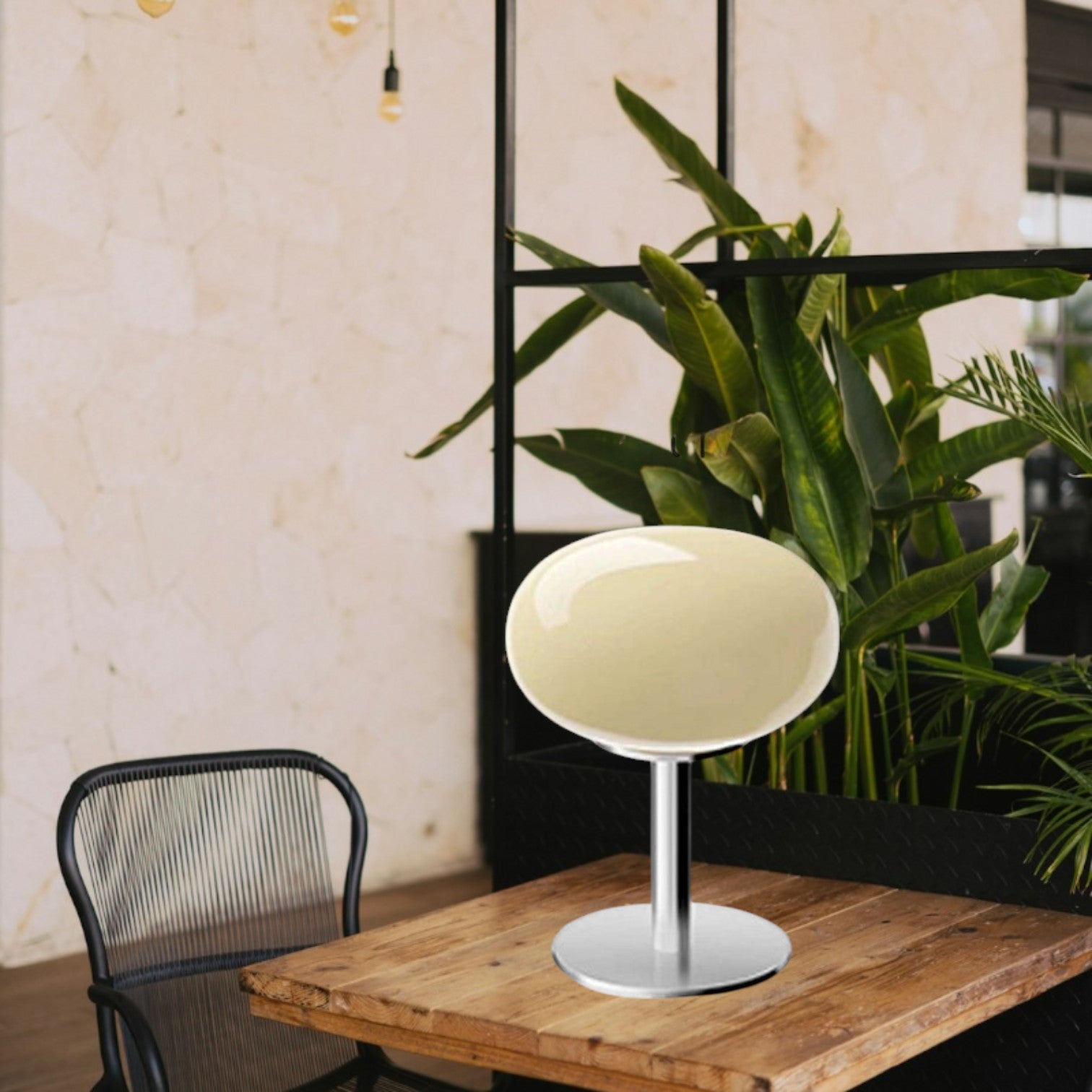 Aurelia Italian Glass Egg Table Lamp With Ambient LED Lighting