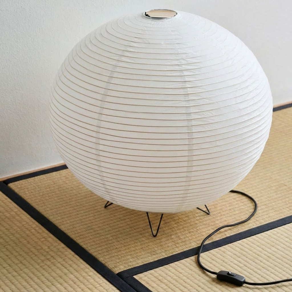 Rice Paper Table Lamp With Spherical Shade For Desks | Rosalyssa