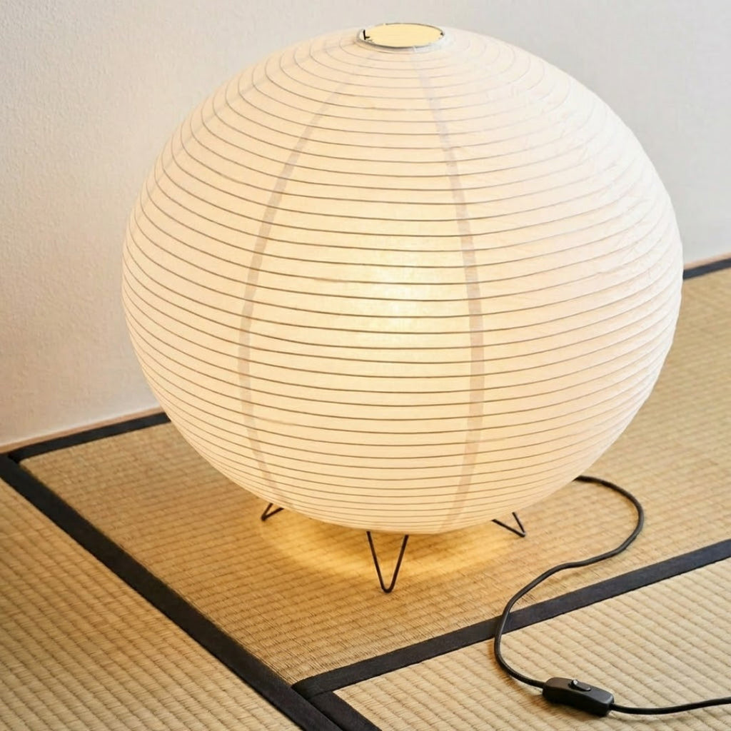 Rice Paper Table Lamp With Spherical Shade For Desks | Rosalyssa