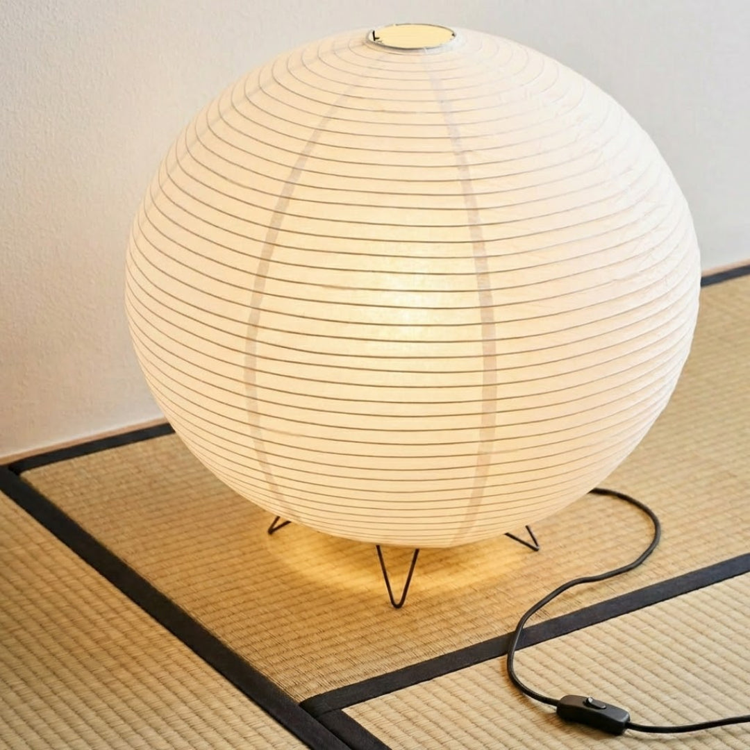 Rice Paper Table Lamp With Spherical Shade For Desks | Rosalyssa