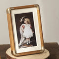 Brooks Vintage Wood And Brass Photo Frame For Tabletop Display