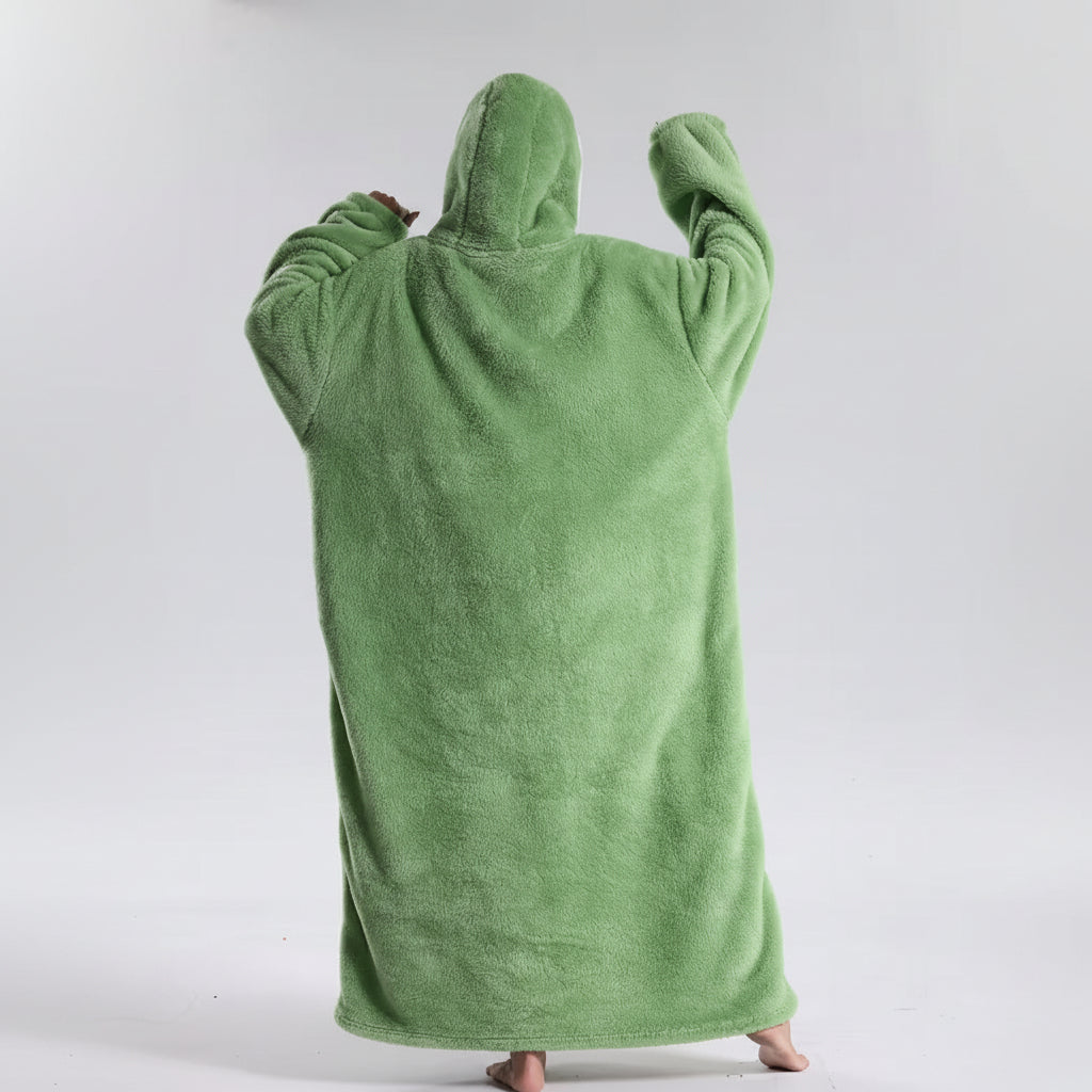 Pluche draagbare hoodie deken voor volwassenen op koude dagen