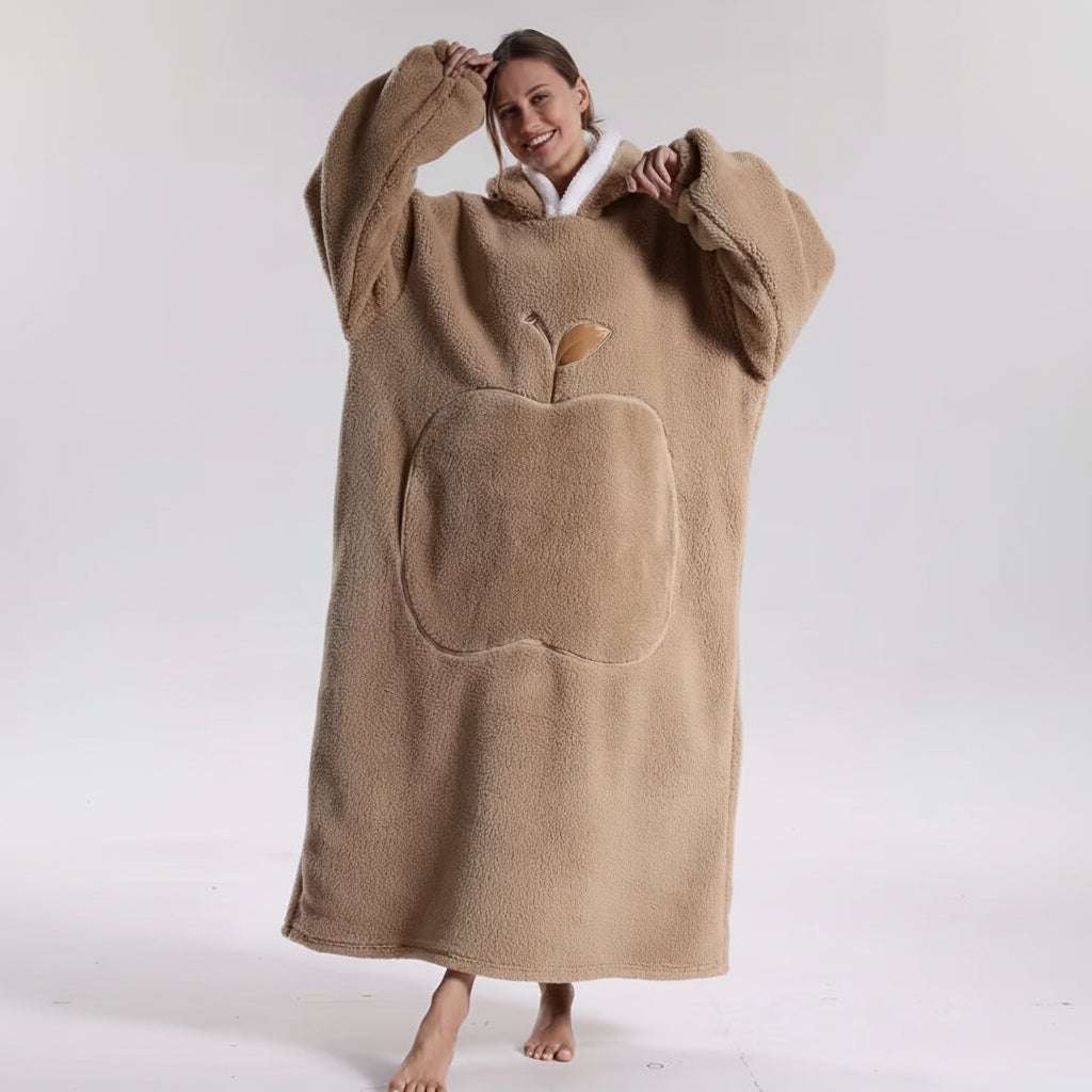 Pluche draagbare hoodie deken voor volwassenen op koude dagen