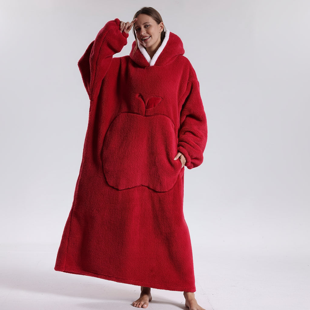 Pluche draagbare hoodie deken voor volwassenen op koude dagen