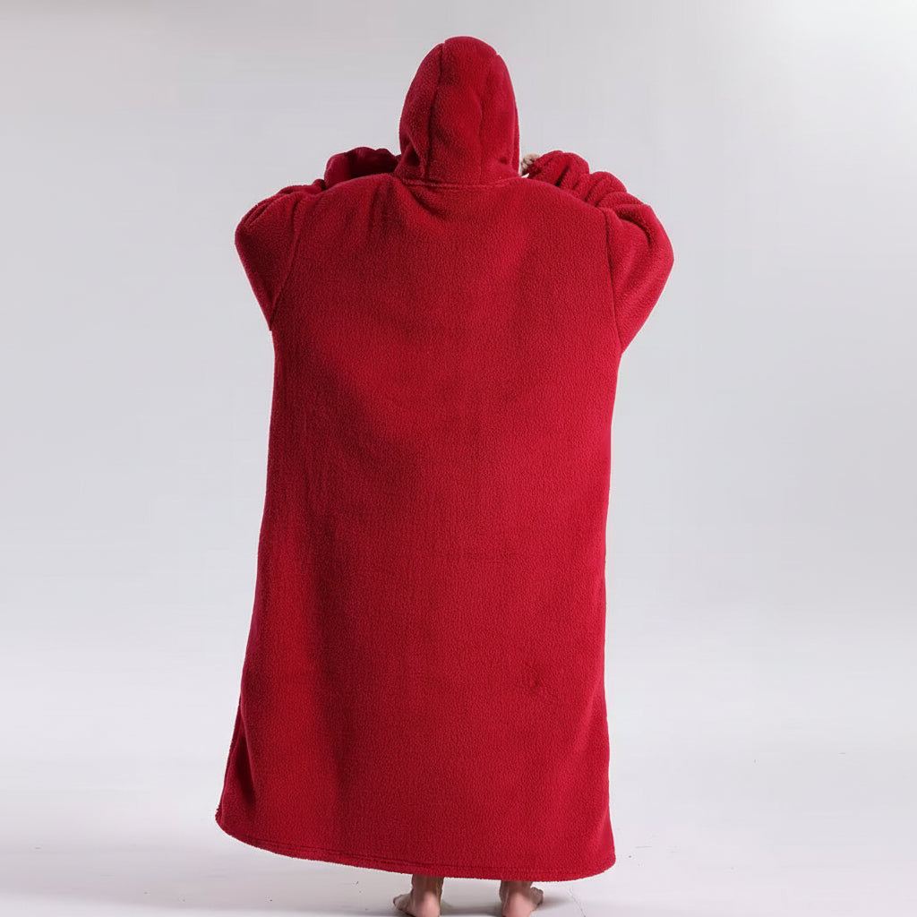 Pluche draagbare hoodie deken voor volwassenen op koude dagen