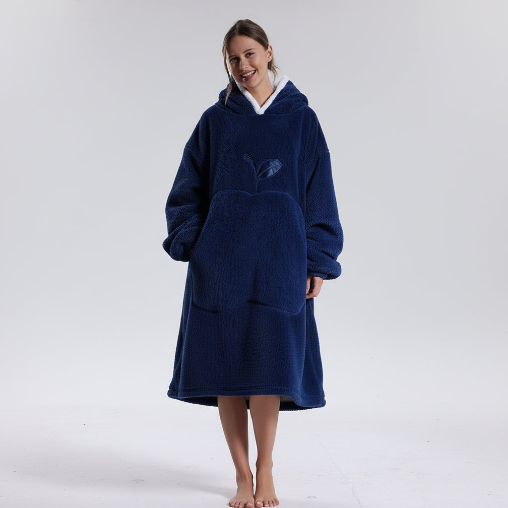 Pluche draagbare hoodie deken voor volwassenen op koude dagen