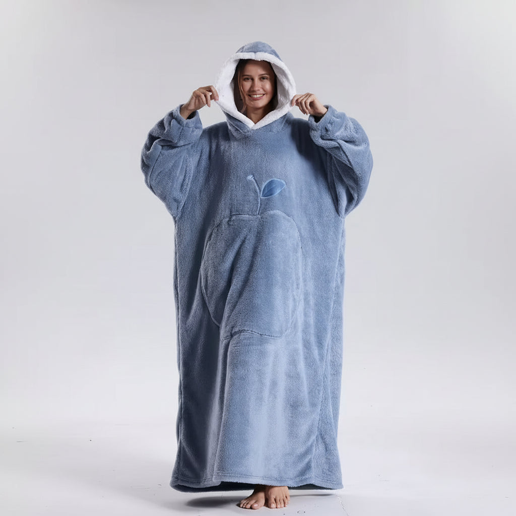 Pluche draagbare hoodie deken voor volwassenen op koude dagen