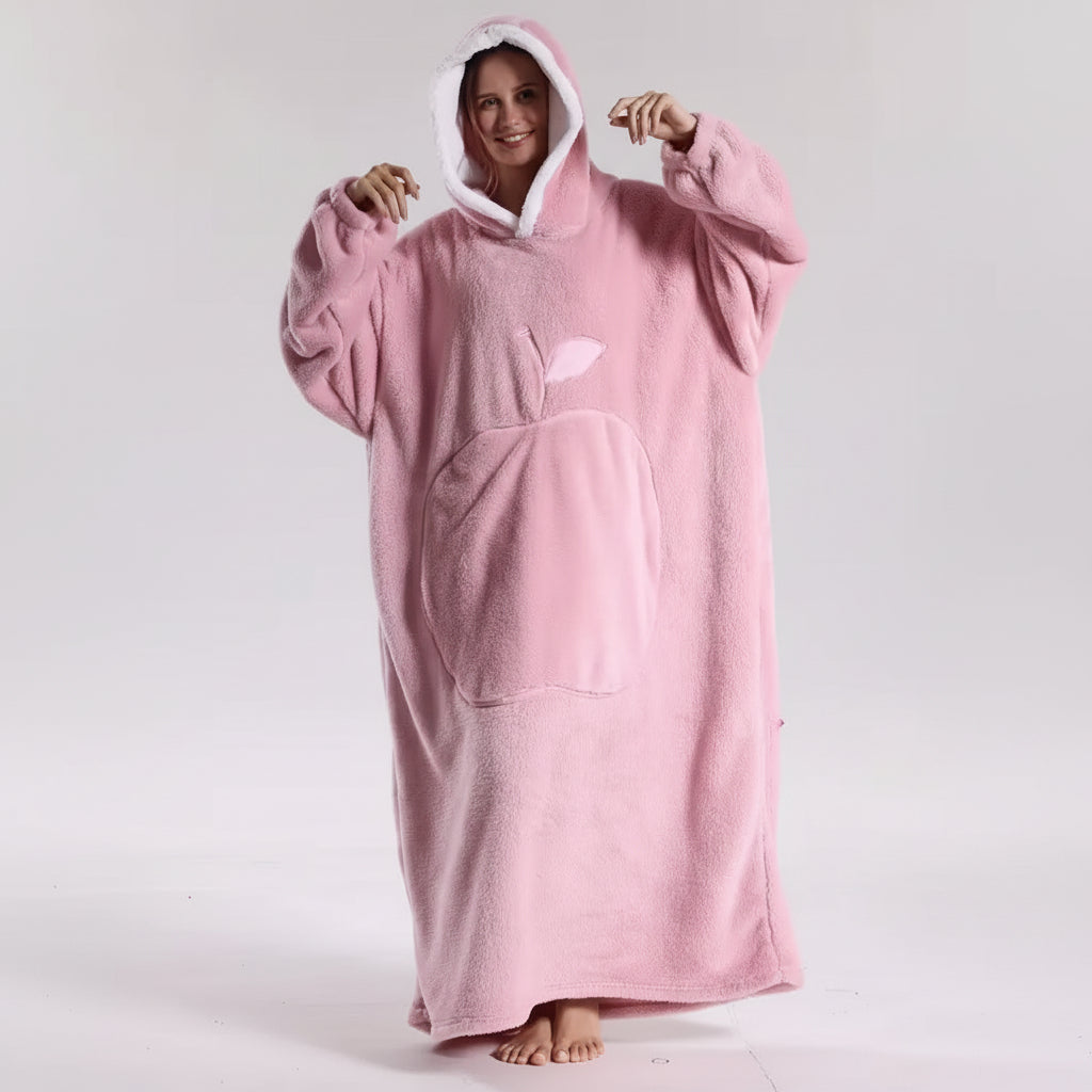 Pluche draagbare hoodie deken voor volwassenen op koude dagen