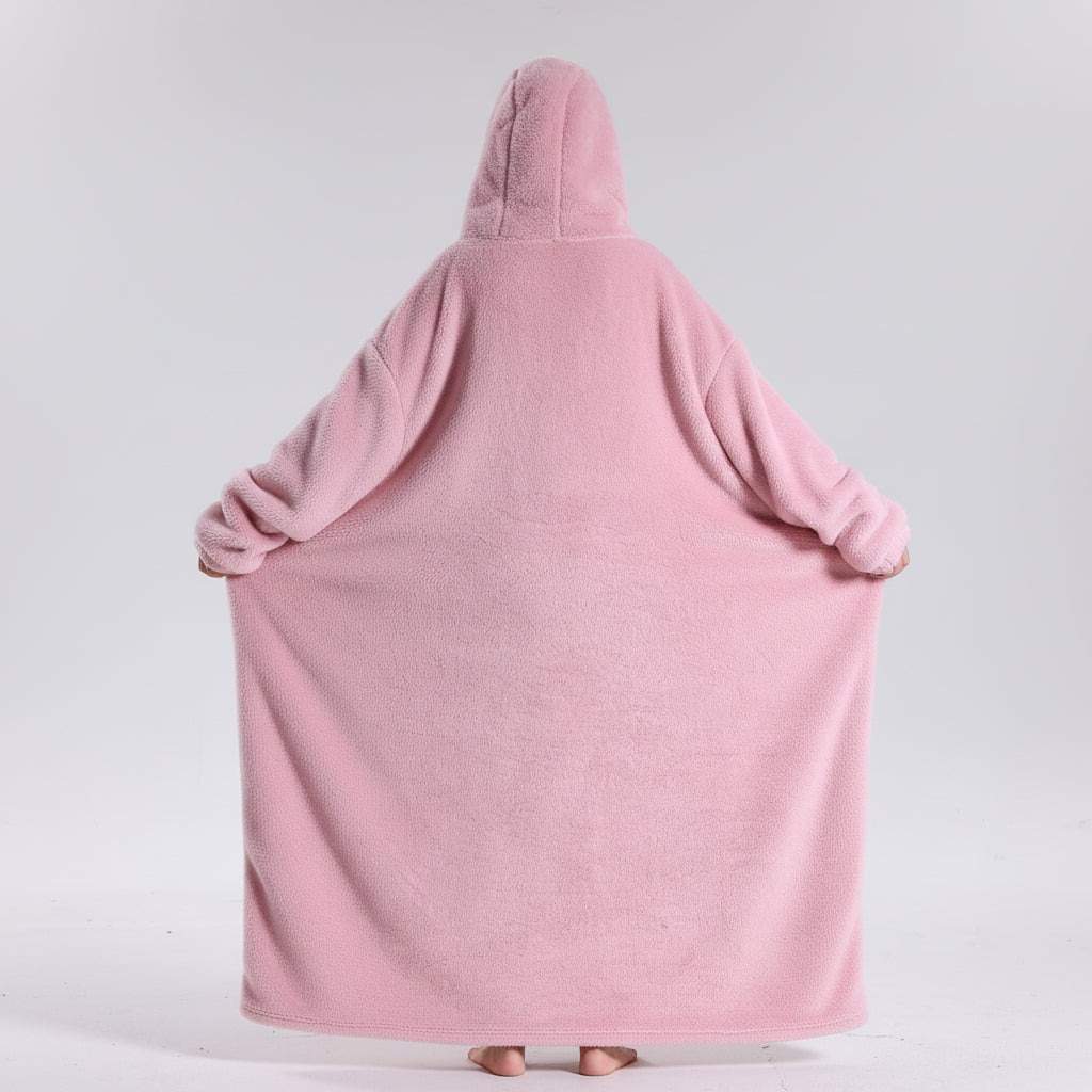 Pluche draagbare hoodie deken voor volwassenen op koude dagen