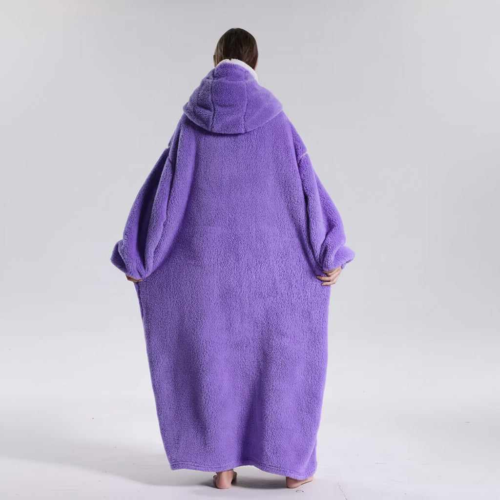 Pluche draagbare hoodie deken voor volwassenen op koude dagen