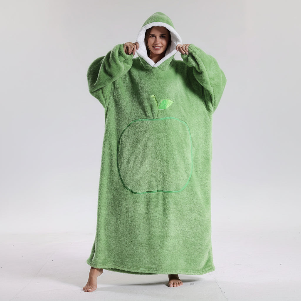 Pluche draagbare hoodie deken voor volwassenen op koude dagen