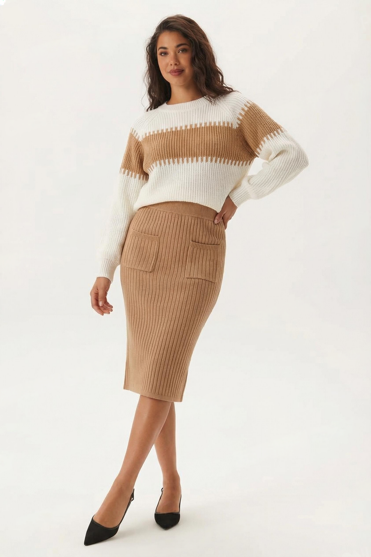 ENSEMBLE DEUX PIÈCES CÔTELÉ DÉCONTRACTÉ