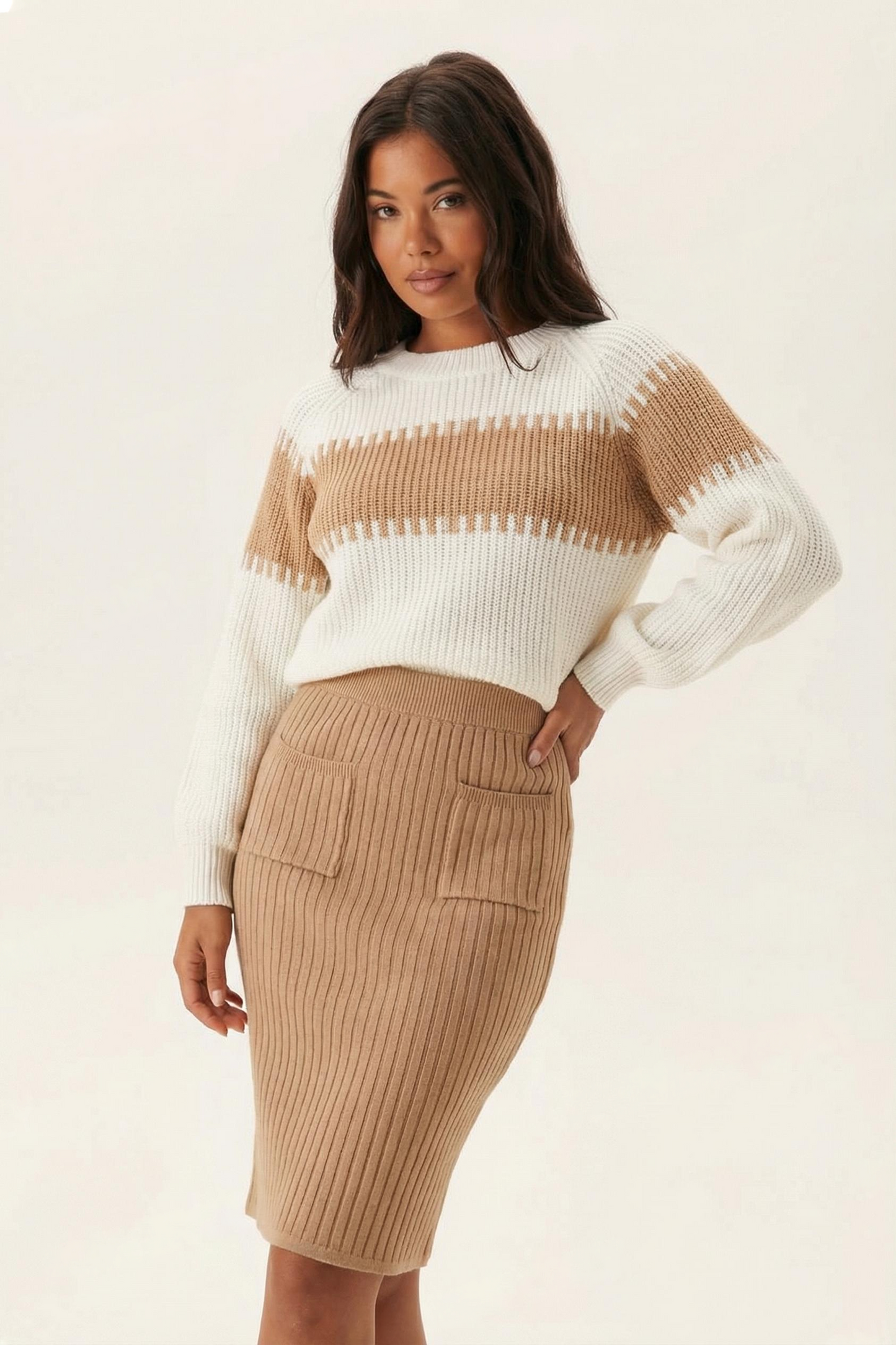 ENSEMBLE DEUX PIÈCES CÔTELÉ DÉCONTRACTÉ