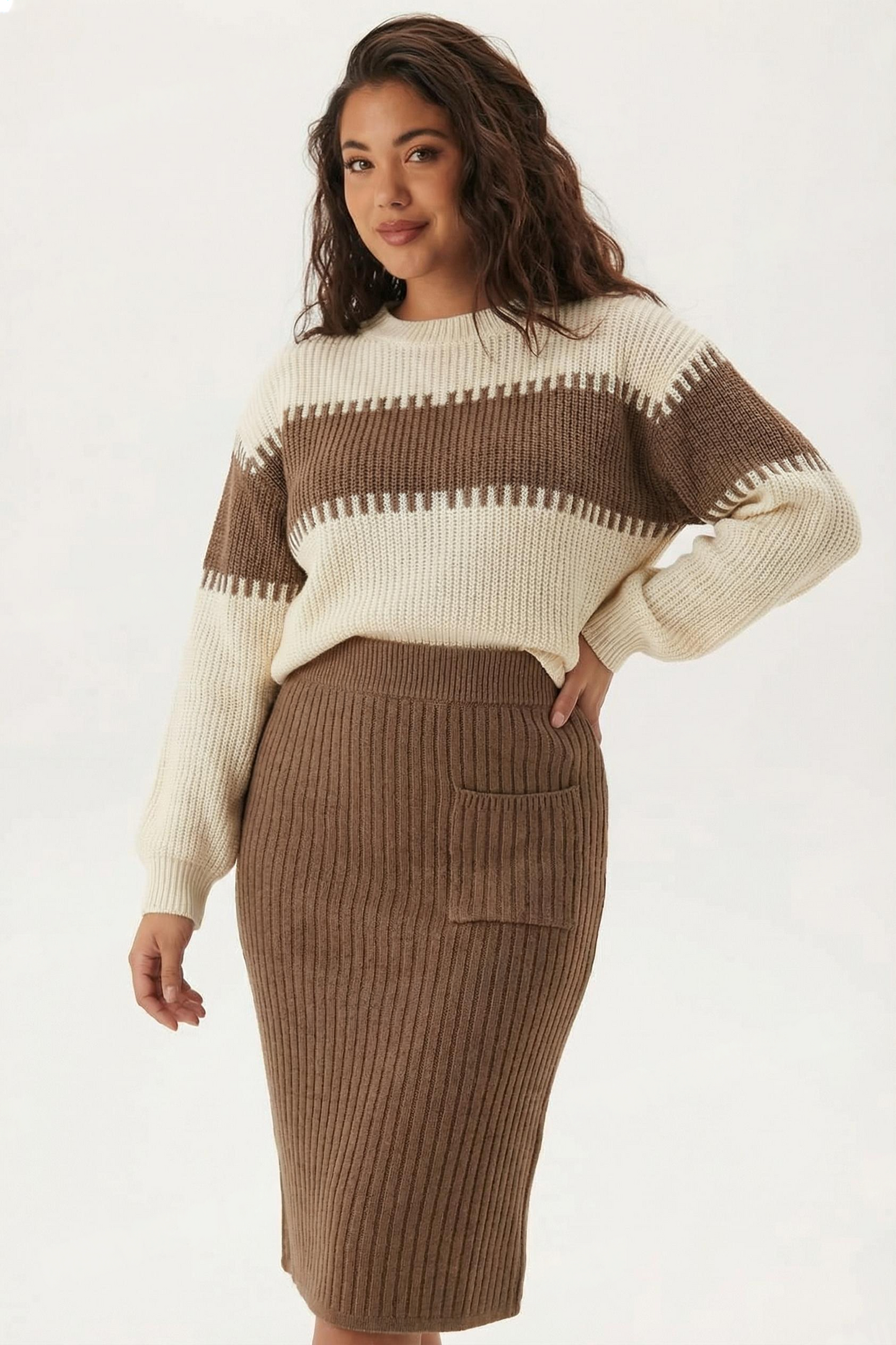 ENSEMBLE DEUX PIÈCES CÔTELÉ DÉCONTRACTÉ