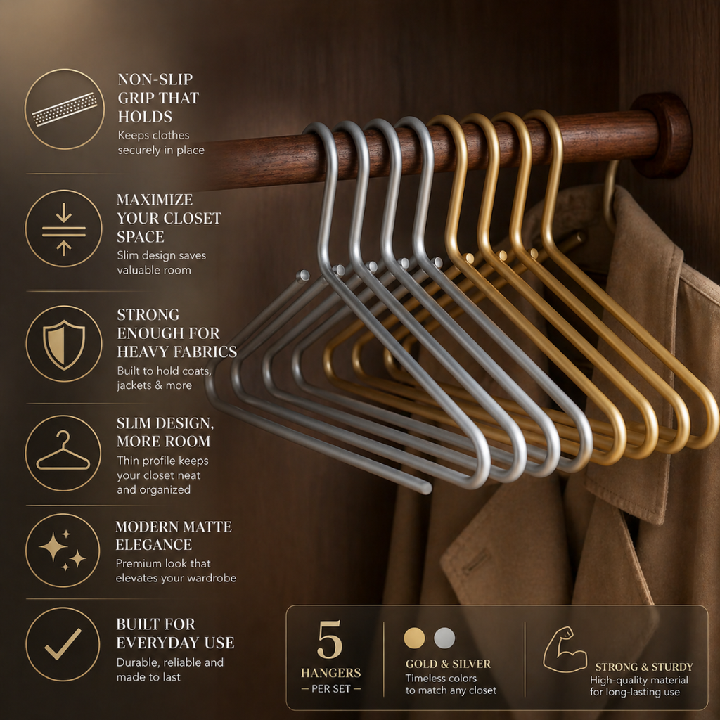 Women's Space-Saving Heavy-Duty Hangers Set For Closet Organization