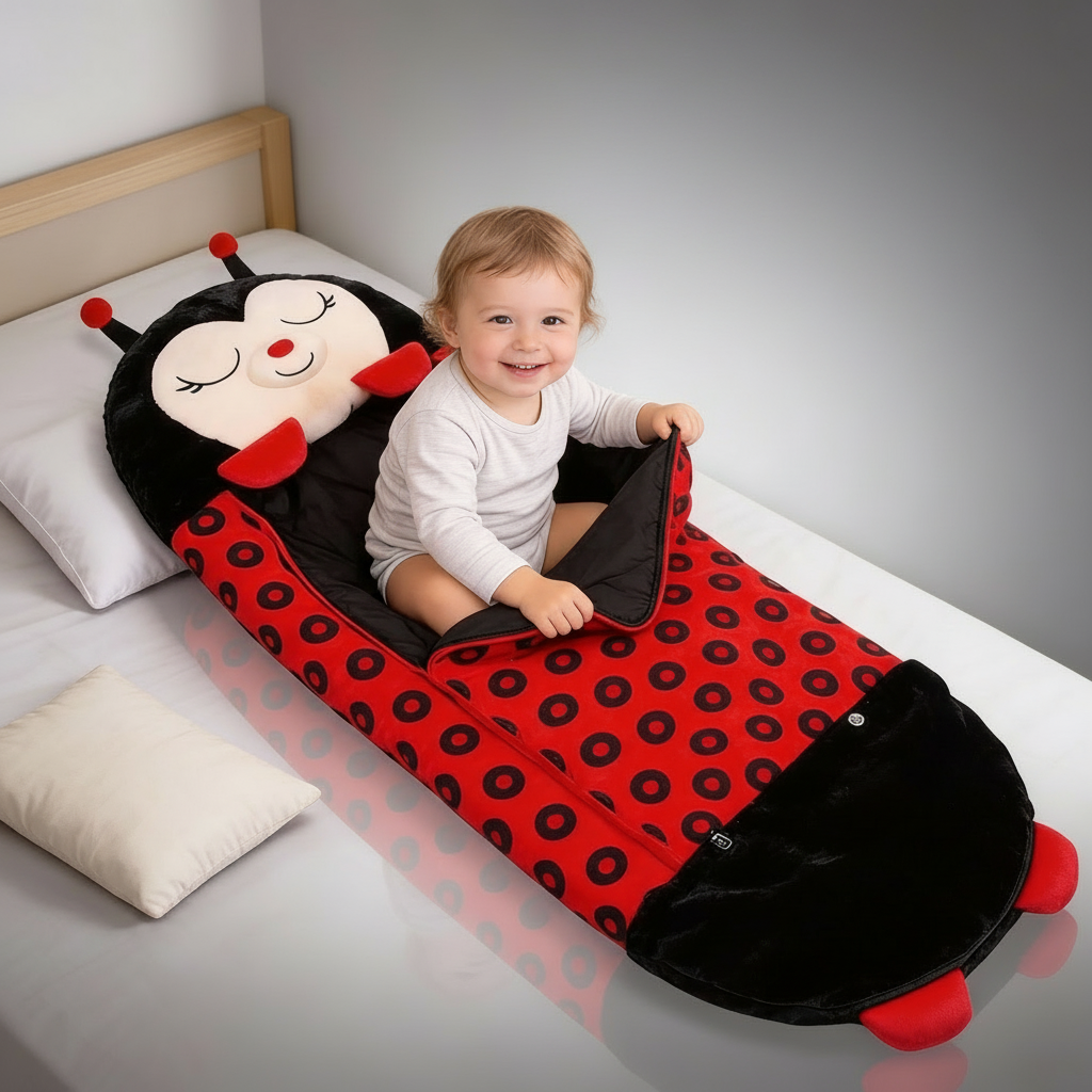 Sac de couchage léger à capuche pour enfants, idéal pour les soirées pyjama
