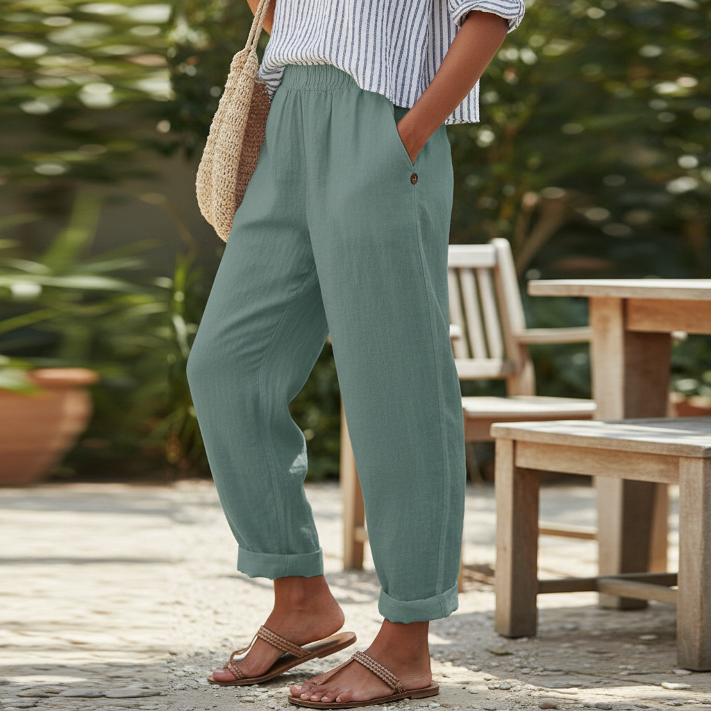 Women's Linen Pants For Warm Weather Breathable Casual Fit