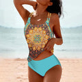 Women's Tankini Swimsuit Set With Matching Bikini Bottoms