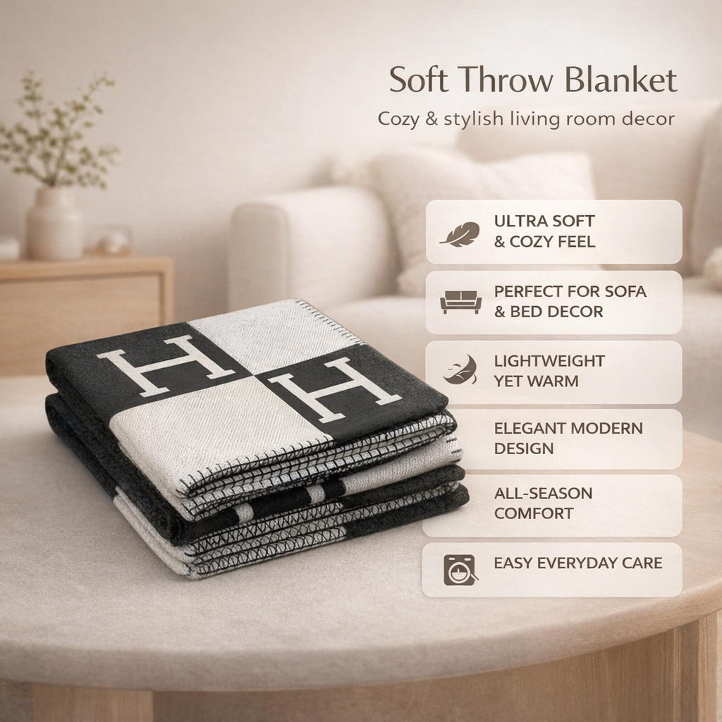 Women's Cozy Throw Blanket With Modern Design For Relaxed Evenings