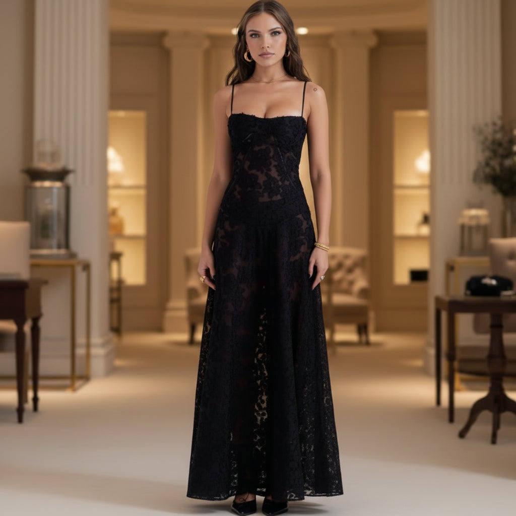Vestido Midi Fluído Feminino para Festas e Eventos à Noite