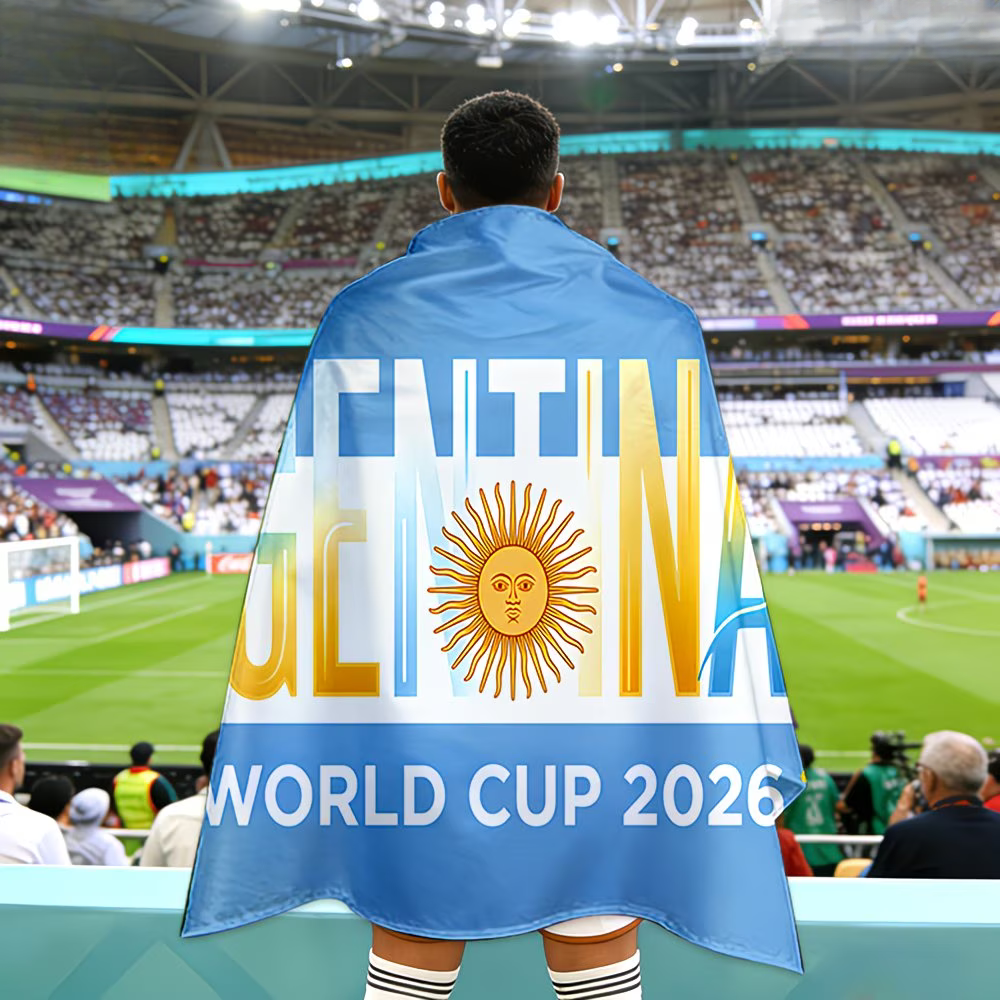 Bannière drapeau de l'Argentine pour la Coupe du Monde, parfaite pour les fans de football lors des matchs