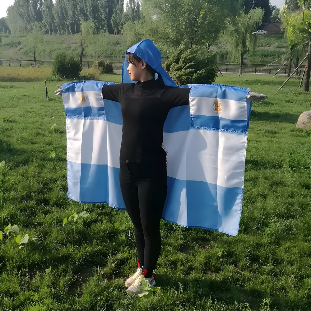 Argentina World Cup Hooded Flag Cape for Game Day Pride