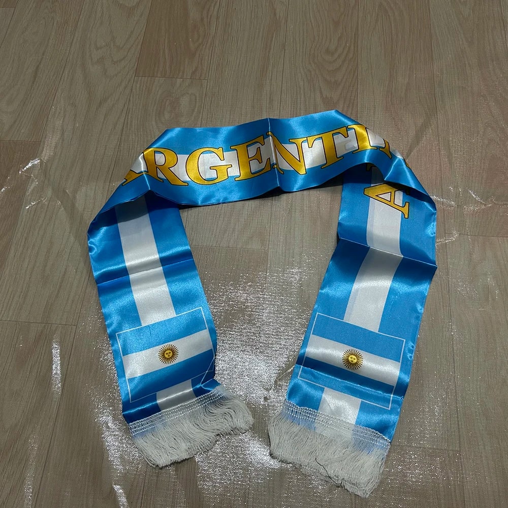 World Cup Accessory With Argentina Flag Double Sided Soccer Scarf