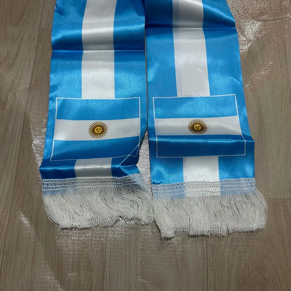 World Cup Accessory With Argentina Flag Double Sided Soccer Scarf