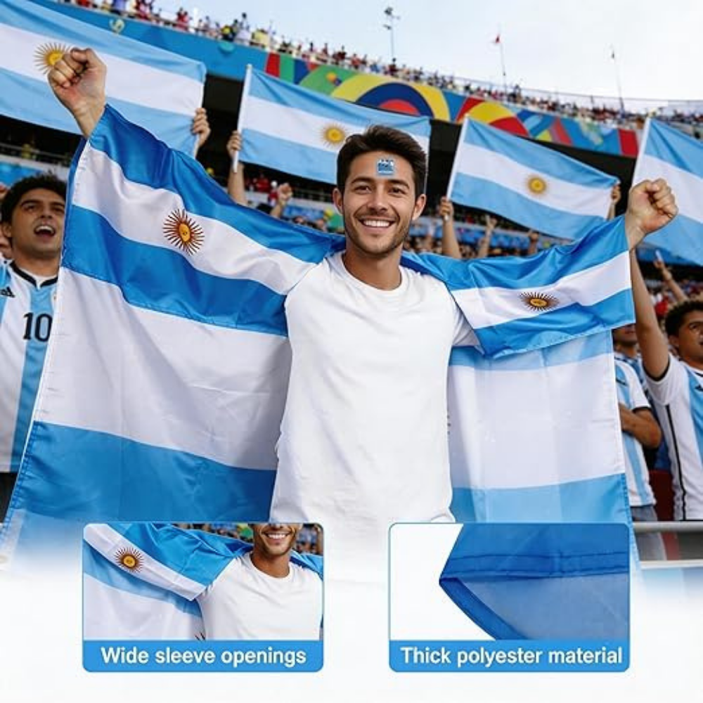 Argentina Flag Scarf And Thunder Sticks For World Cup Fans