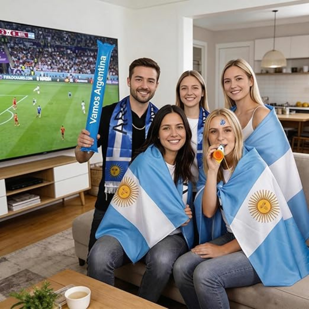 Argentina Flag Scarf And Thunder Sticks For World Cup Fans