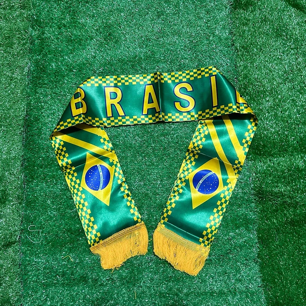 Brasilien WM-Flaggenschal mit Fransen für Fußballfans