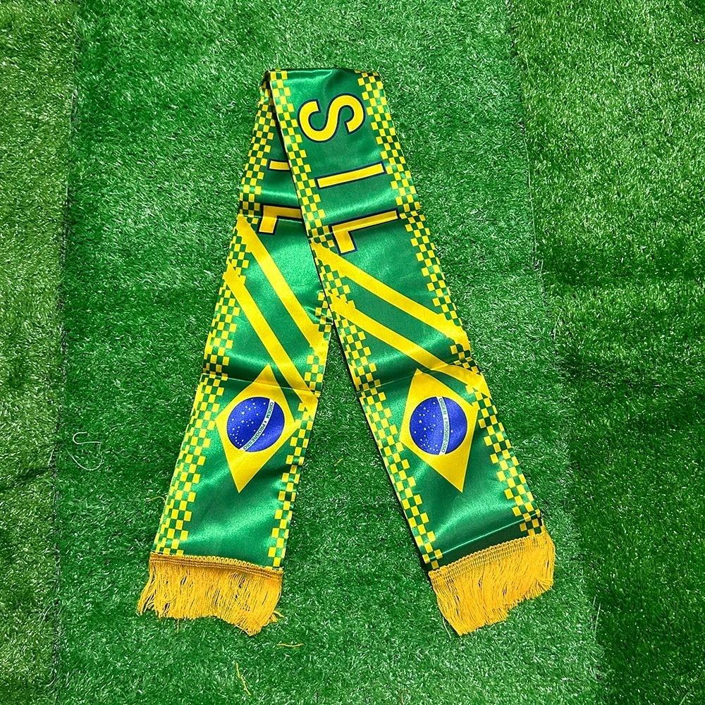 Brasilien WM-Flaggenschal mit Fransen für Fußballfans