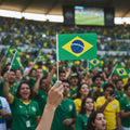 Brazil World Cup Hand Wave Mini Flag For Party Celebrations